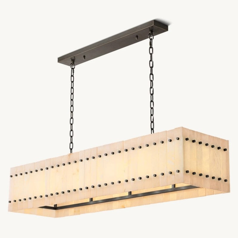 San Marco Alabaster Linear Chandelier 54"