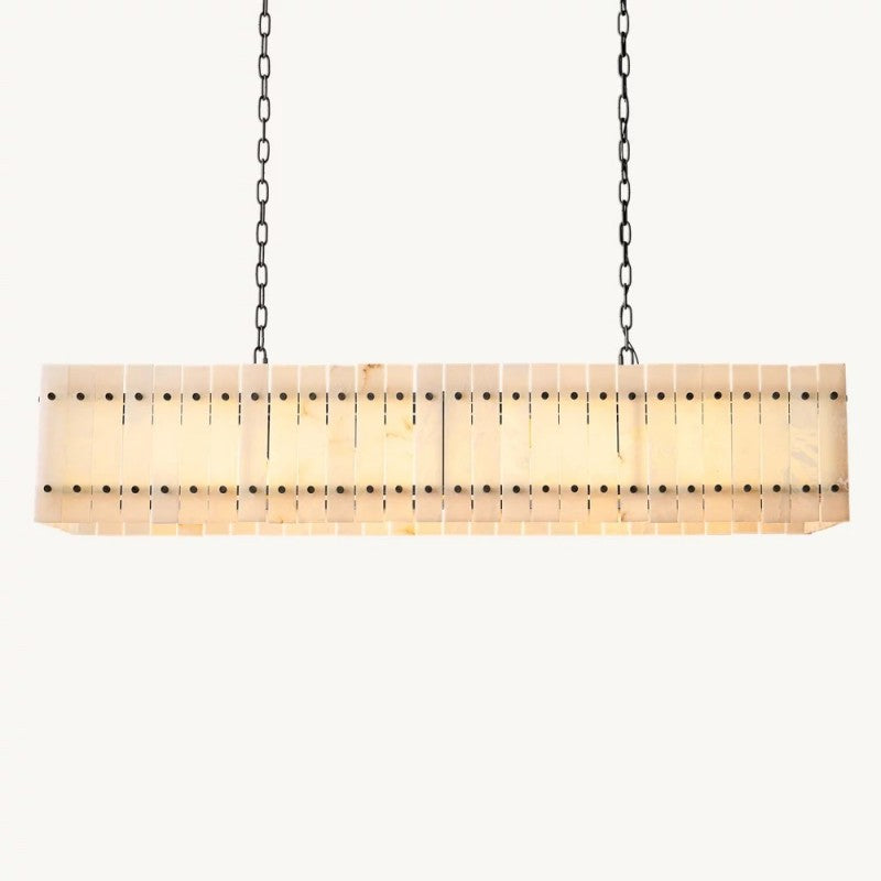 San Marco Alabaster Linear Chandelier 54"