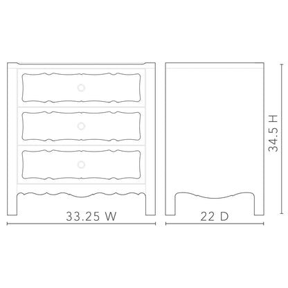 Sara 3-Drawer End Table