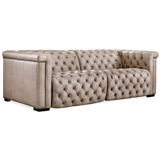 Savion 89" Wide Genuine Leather Reversible Reclining Sofa