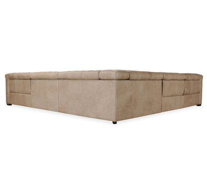 Savion Grandier Leather Symmetrical Reclining Sectional