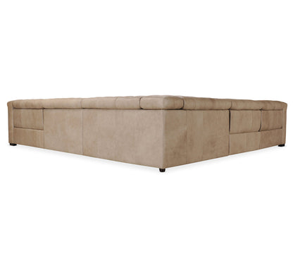 Savion Grandier Leather Symmetrical Reclining Sectional