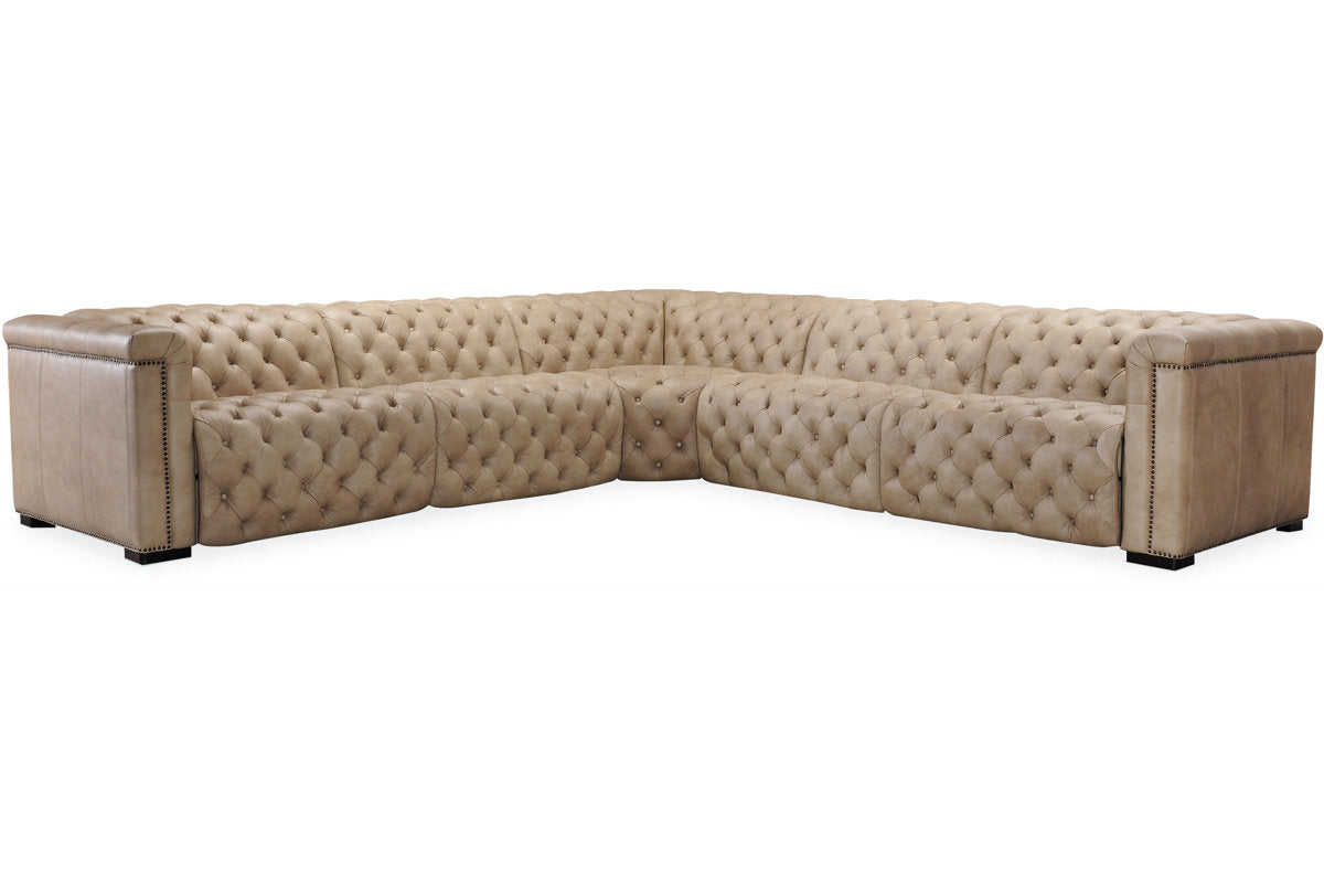Savion Grandier Leather Symmetrical Reclining Sectional