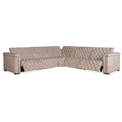Savion Grandier Leather Symmetrical Reclining Sectional