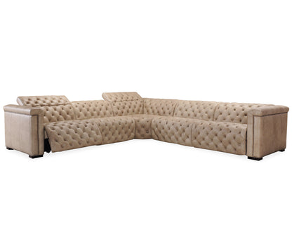 Savion Grandier Leather Symmetrical Reclining Sectional