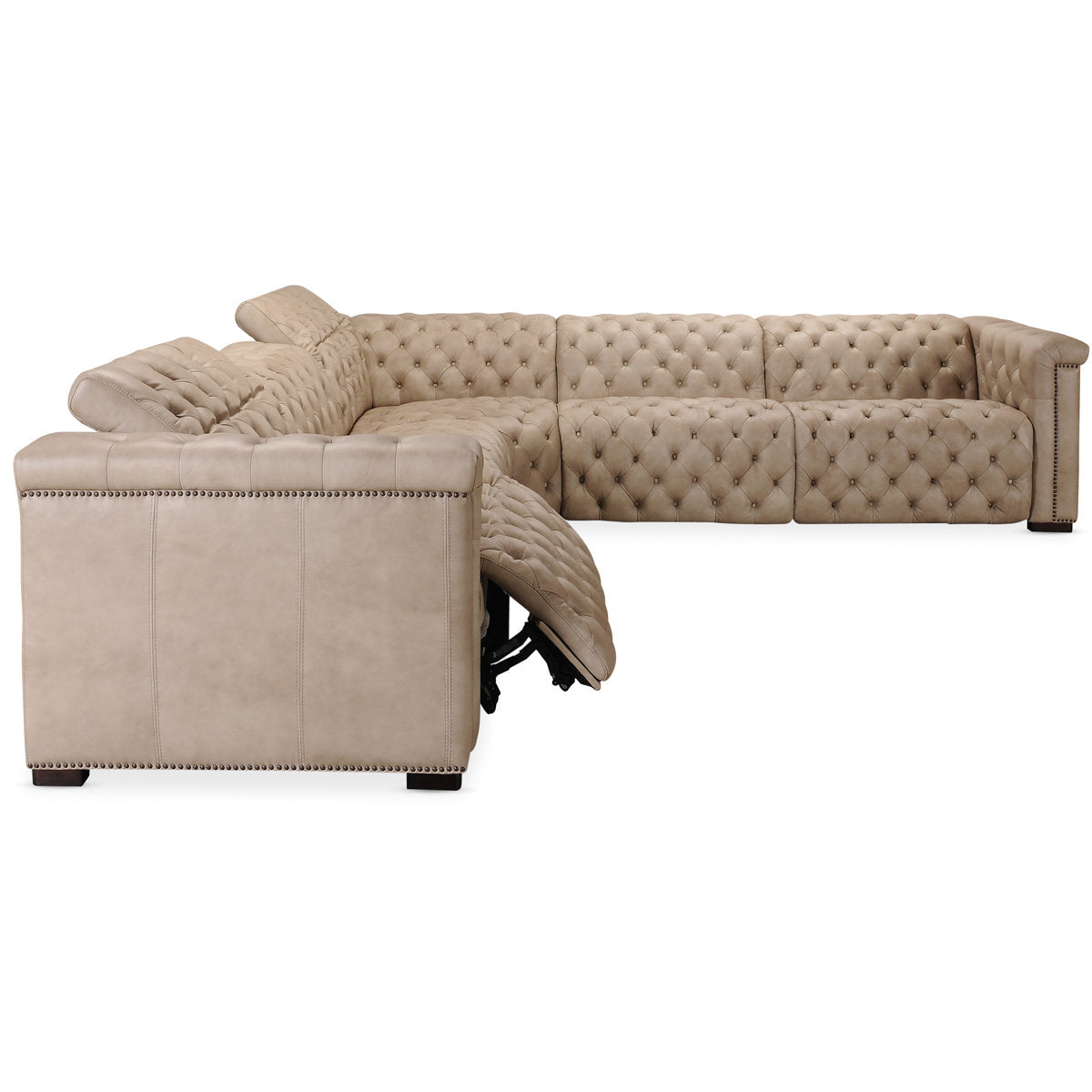 Savion Grandier Leather Symmetrical Reclining Sectional