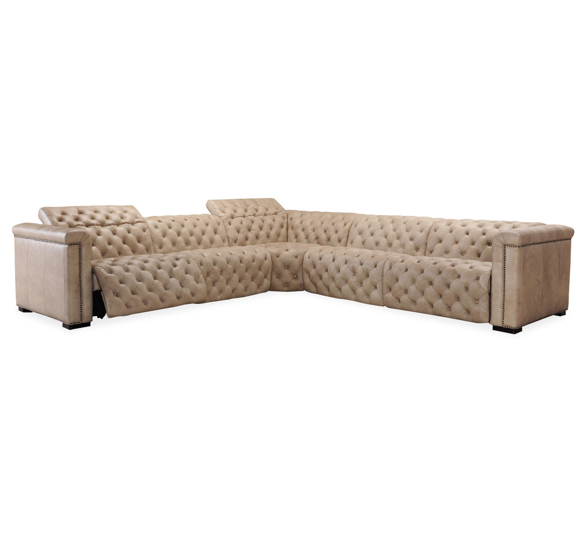 Savion Grandier Leather Symmetrical Reclining Sectional