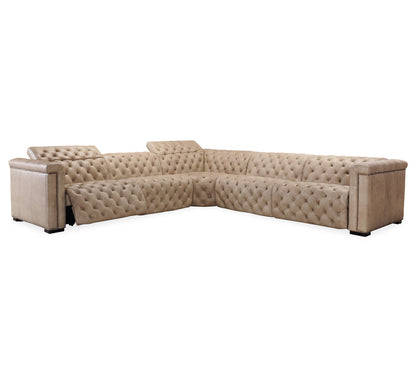 Savion Grandier Leather Symmetrical Reclining Sectional
