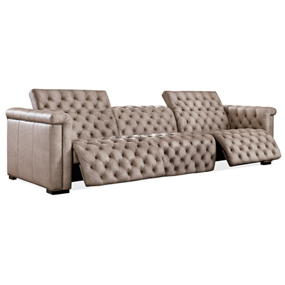 Savion Grandier Leather Symmetrical Reclining Sectional