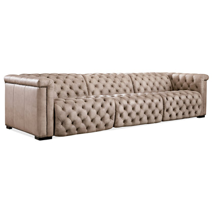 Savion Grandier Leather Symmetrical Reclining Sectional
