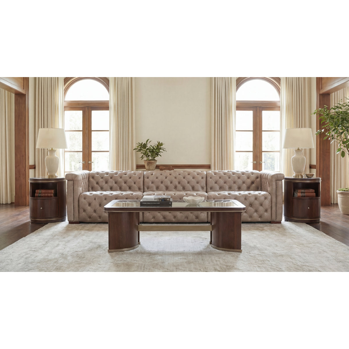 Savion Grandier Leather Symmetrical Reclining Sectional