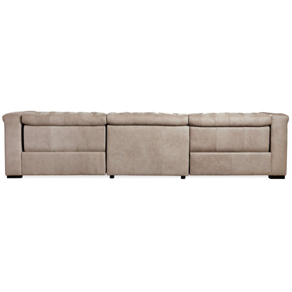 Savion Grandier Leather Symmetrical Reclining Sectional