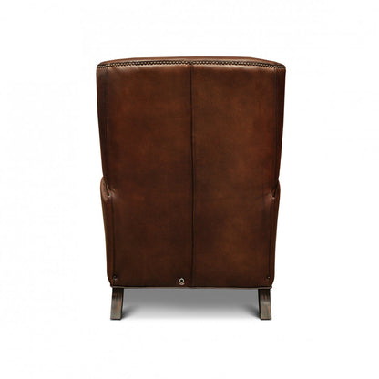 Savoy Leather Armchair Chair with Ottoman
