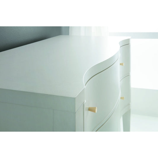 Modern History Home Serpentine Linen 2 Drawer Accent Chest