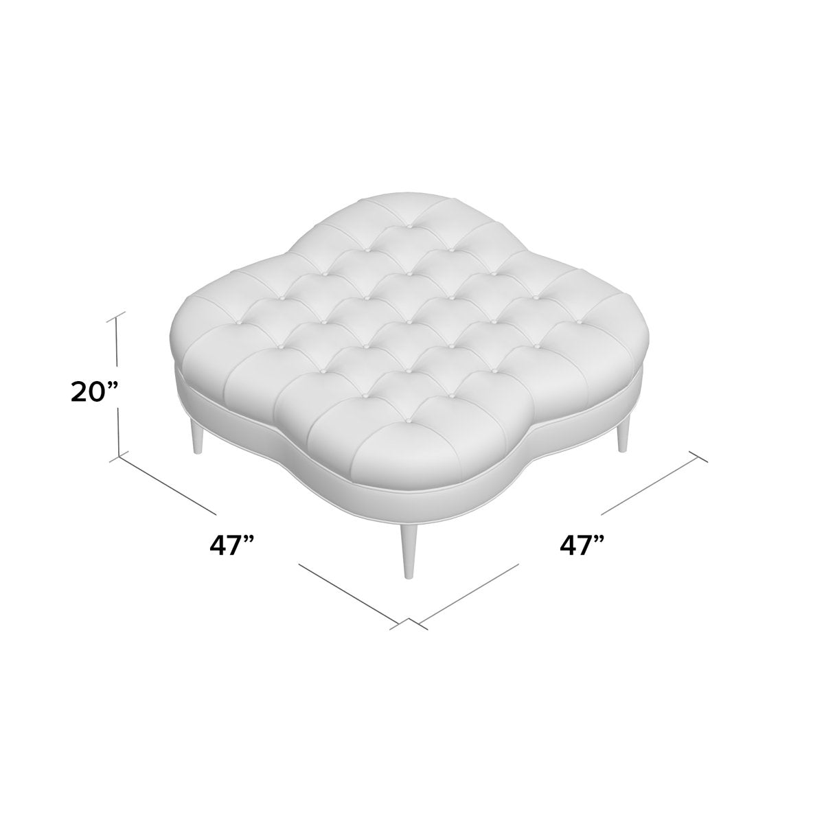 Ambella Shamrock 47 Wide Tufted Cocktail Ottoman