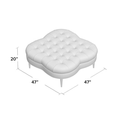 Ambella Shamrock 47 Wide Tufted Cocktail Ottoman