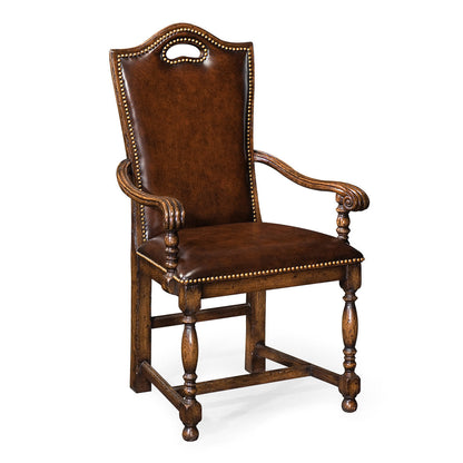 Sherwood Oak Leather Arm Chair (Set of 2)