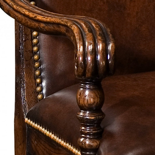 Sherwood Oak Leather Arm Chair (Set of 2)