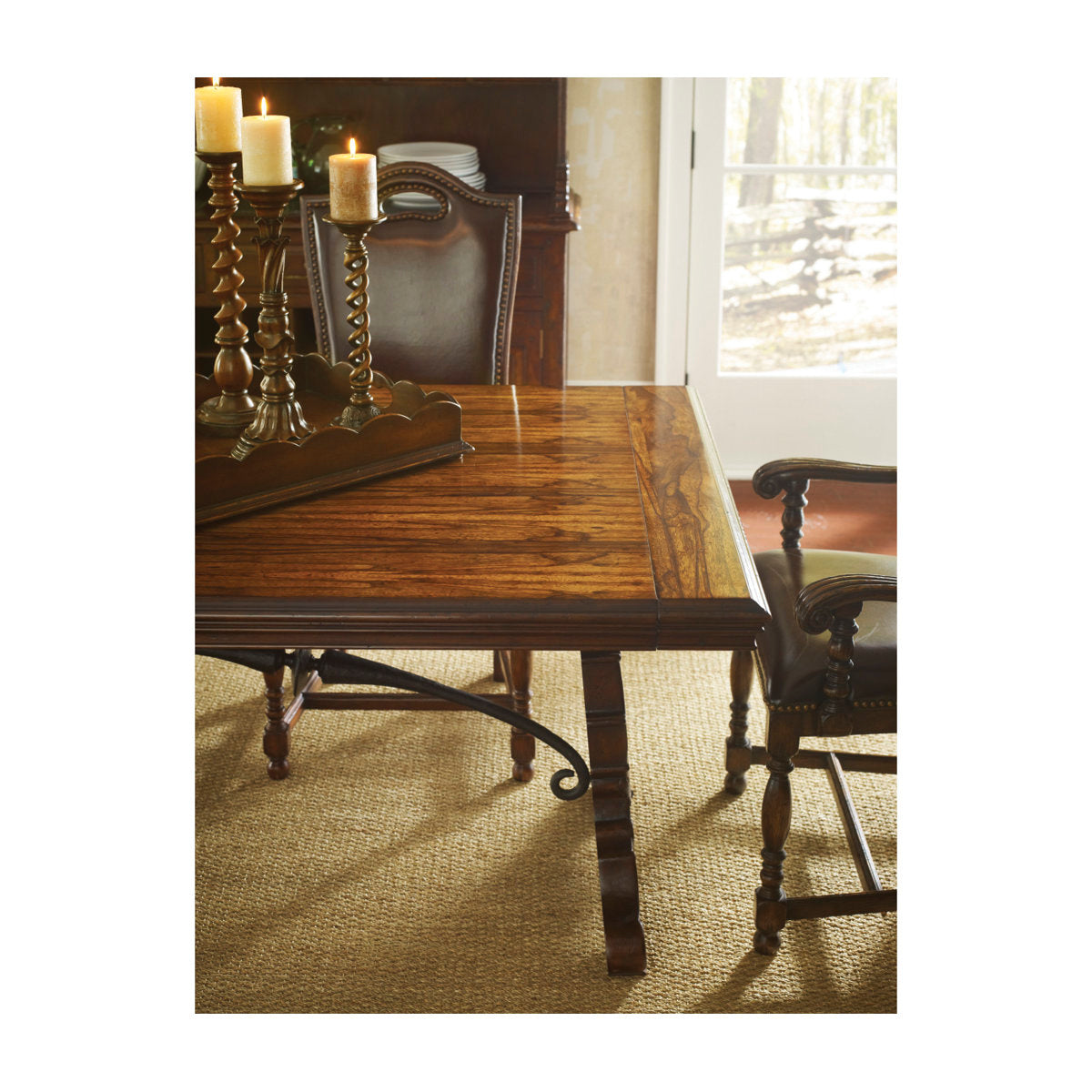 Sherwood Oak Leather Arm Chair (Set of 2)