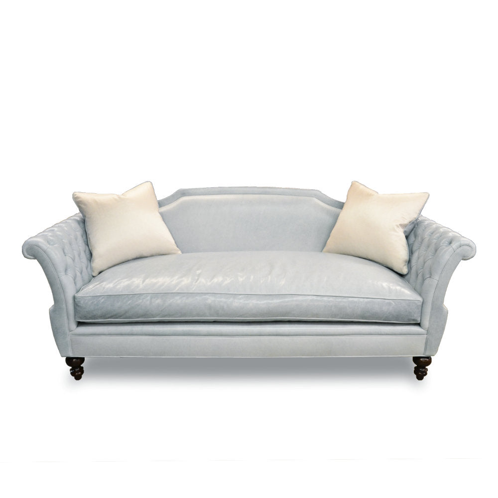 Haute House Home Shield 89 Genuine Leather Rolled Arm Sofa