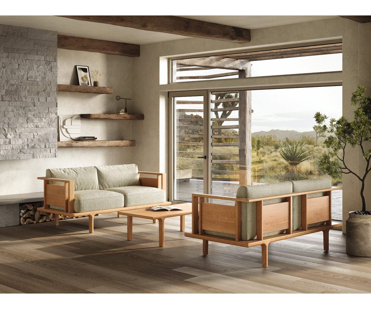 Copeland Furniture Sierra Seating And Occasional Loveseat Wood Panel