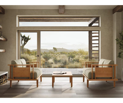 Copeland Furniture Sierra Seating And Occasional Loveseat Wood Panel