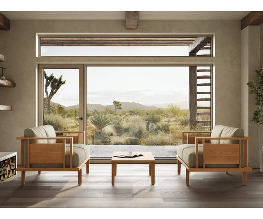 Copeland Furniture Sierra Seating And Occasional Loveseat Wood Panel