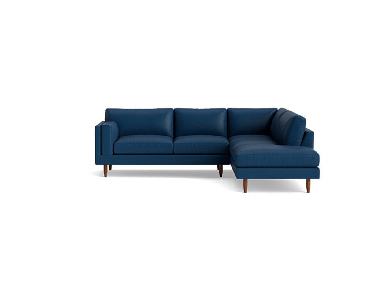 Benchmade Modern Skinny Fat Leather Sectional With Bumper 95 X 95