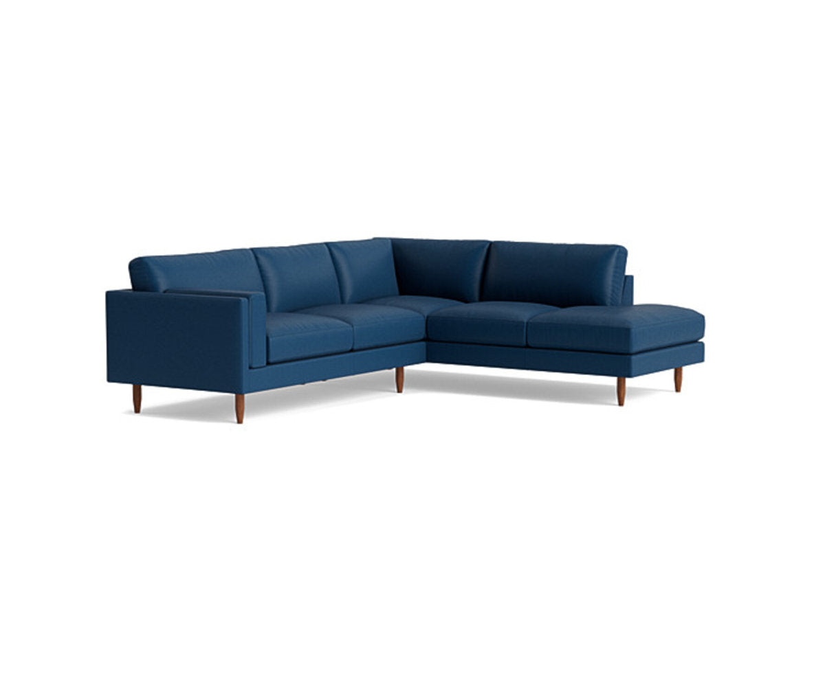 Benchmade Modern Skinny Fat Leather Sectional With Bumper 95 X 95