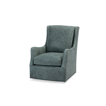 Massoud Furniture Slater Leather Swivel Chair