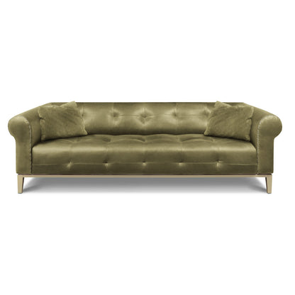 Eleanor Rigby Sloanestreet 100 Genuine Leather Rolled Arm Chesterfield Sofa