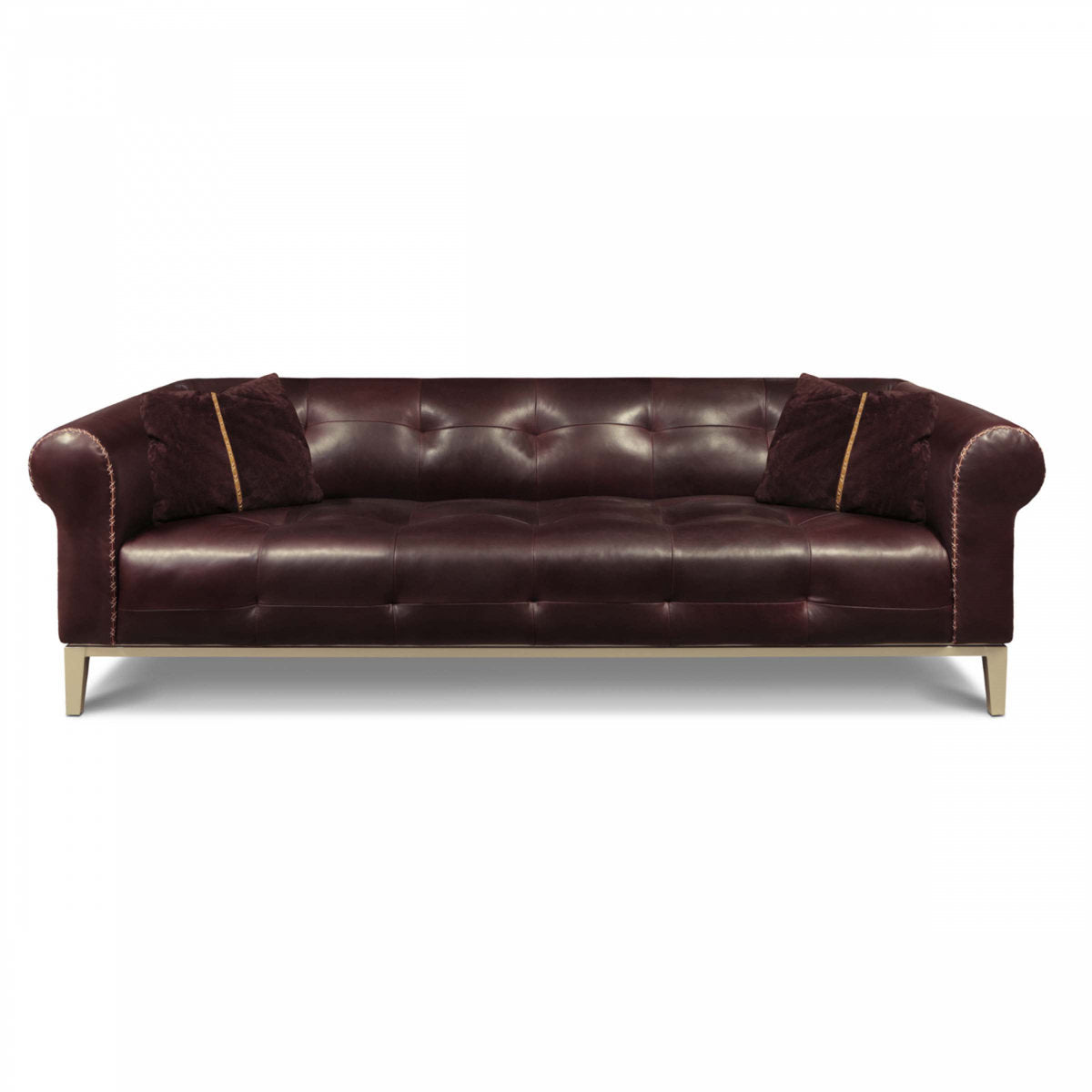 Eleanor Rigby Sloanestreet 100 Genuine Leather Rolled Arm Chesterfield Sofa