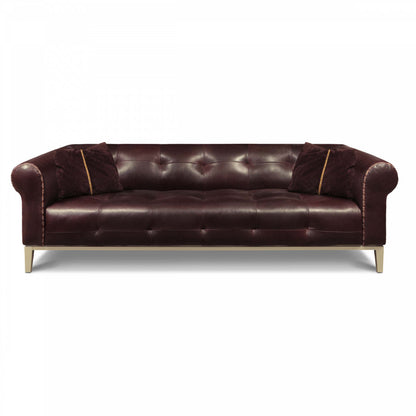 Eleanor Rigby Sloanestreet 100 Genuine Leather Rolled Arm Chesterfield Sofa