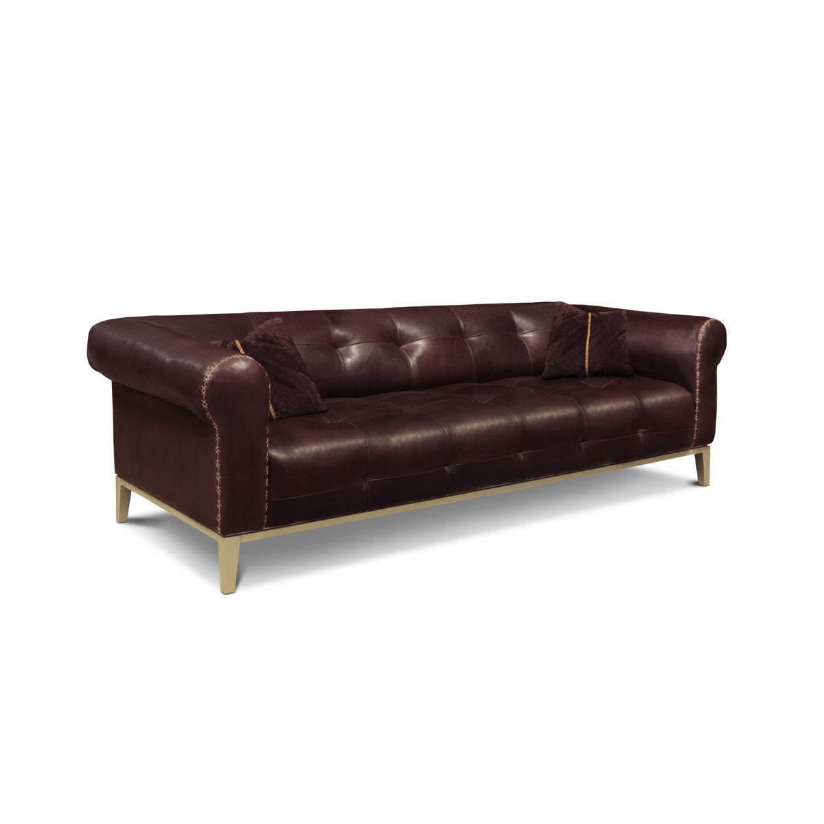 Eleanor Rigby Sloanestreet 100 Genuine Leather Rolled Arm Chesterfield Sofa