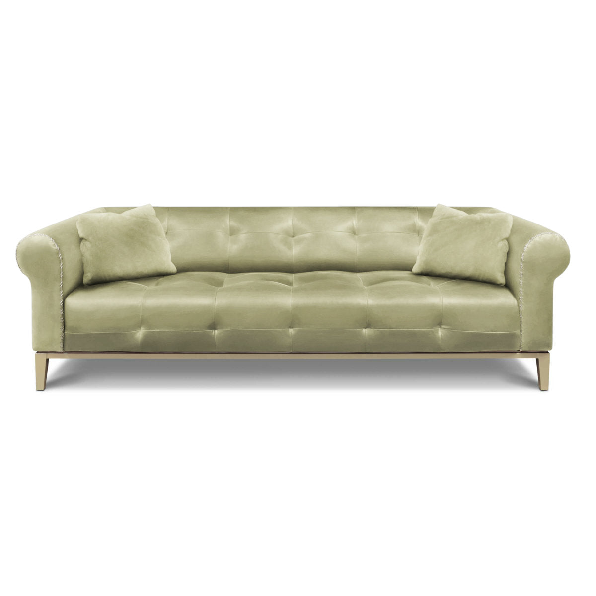 Eleanor Rigby Sloanestreet 100 Genuine Leather Rolled Arm Chesterfield Sofa