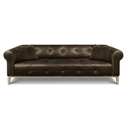Eleanor Rigby Sloanestreet 100 Genuine Leather Rolled Arm Chesterfield Sofa