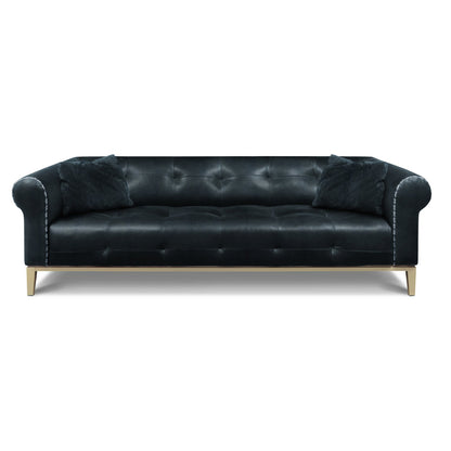 Eleanor Rigby Sloanestreet 100 Genuine Leather Rolled Arm Chesterfield Sofa