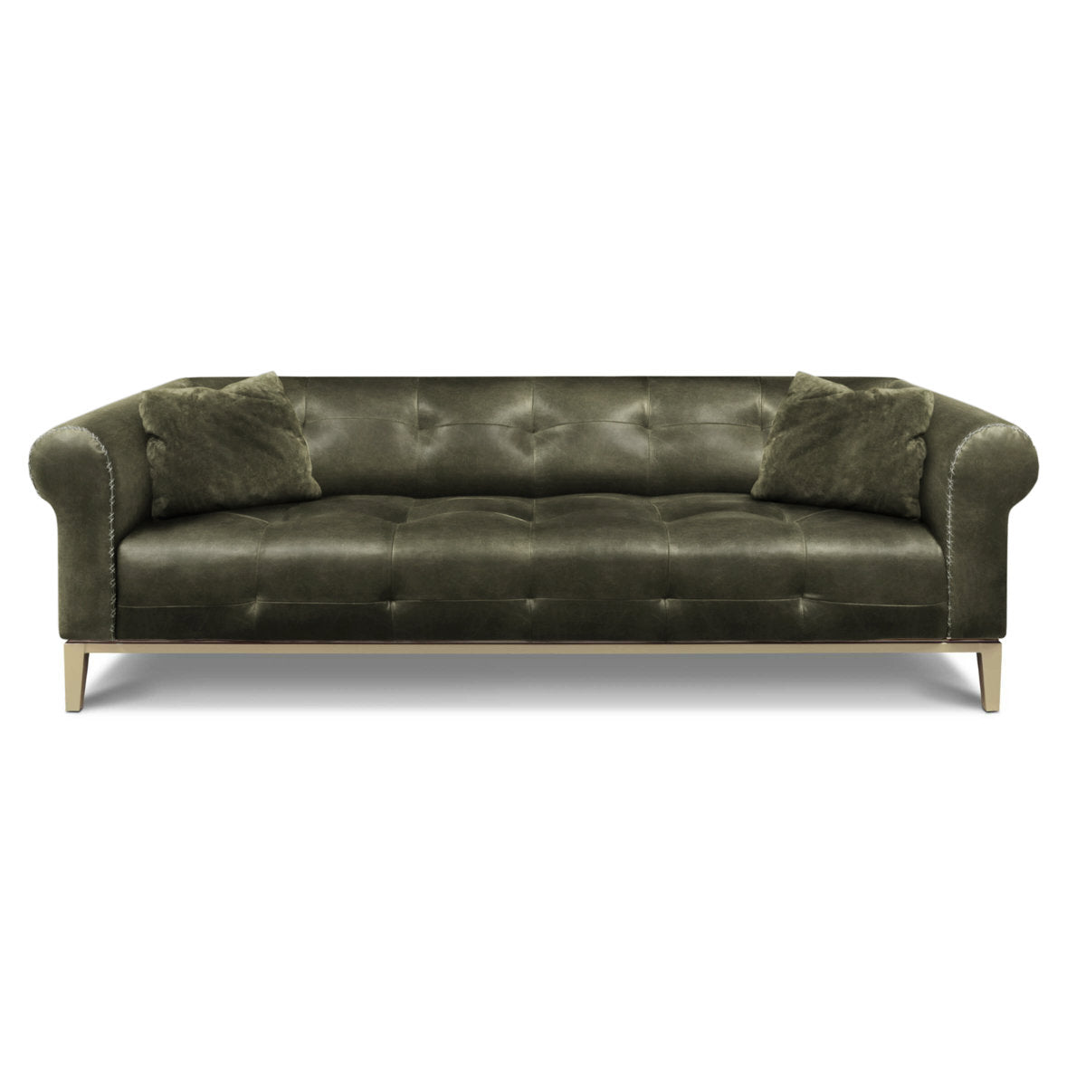 Eleanor Rigby Sloanestreet 100 Genuine Leather Rolled Arm Chesterfield Sofa