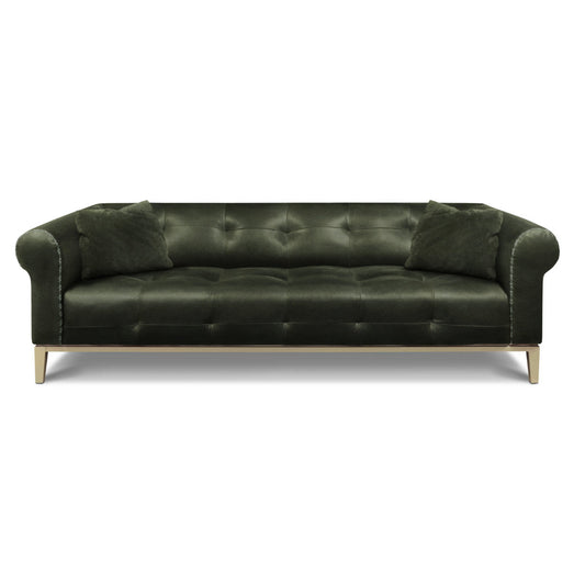 Eleanor Rigby Sloanestreet 100 Genuine Leather Rolled Arm Chesterfield Sofa