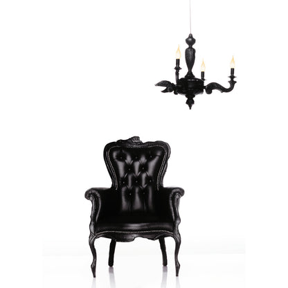 Smoke Leather Armchair Chair with Ottoman