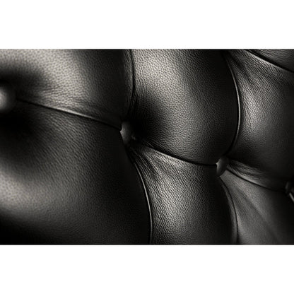 Smoke Leather Armchair Chair with Ottoman