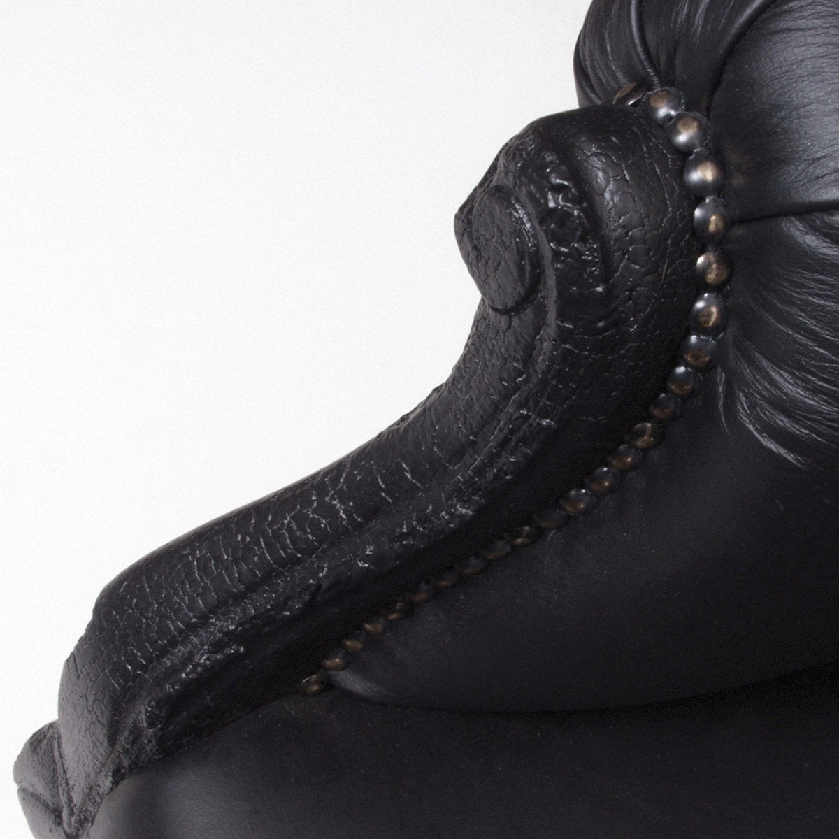 Smoke Leather Armchair Chair with Ottoman