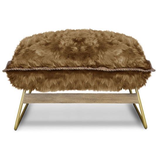 Eleanor Rigby Snoopy 100 Alpaca Modern Sled Base Ottoman