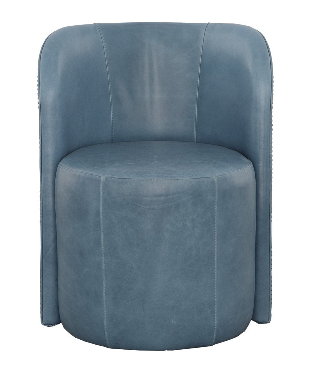Socrates Leather Barrel Back Dining Chair