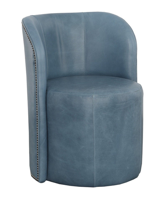 Socrates Leather Barrel Back Dining Chair