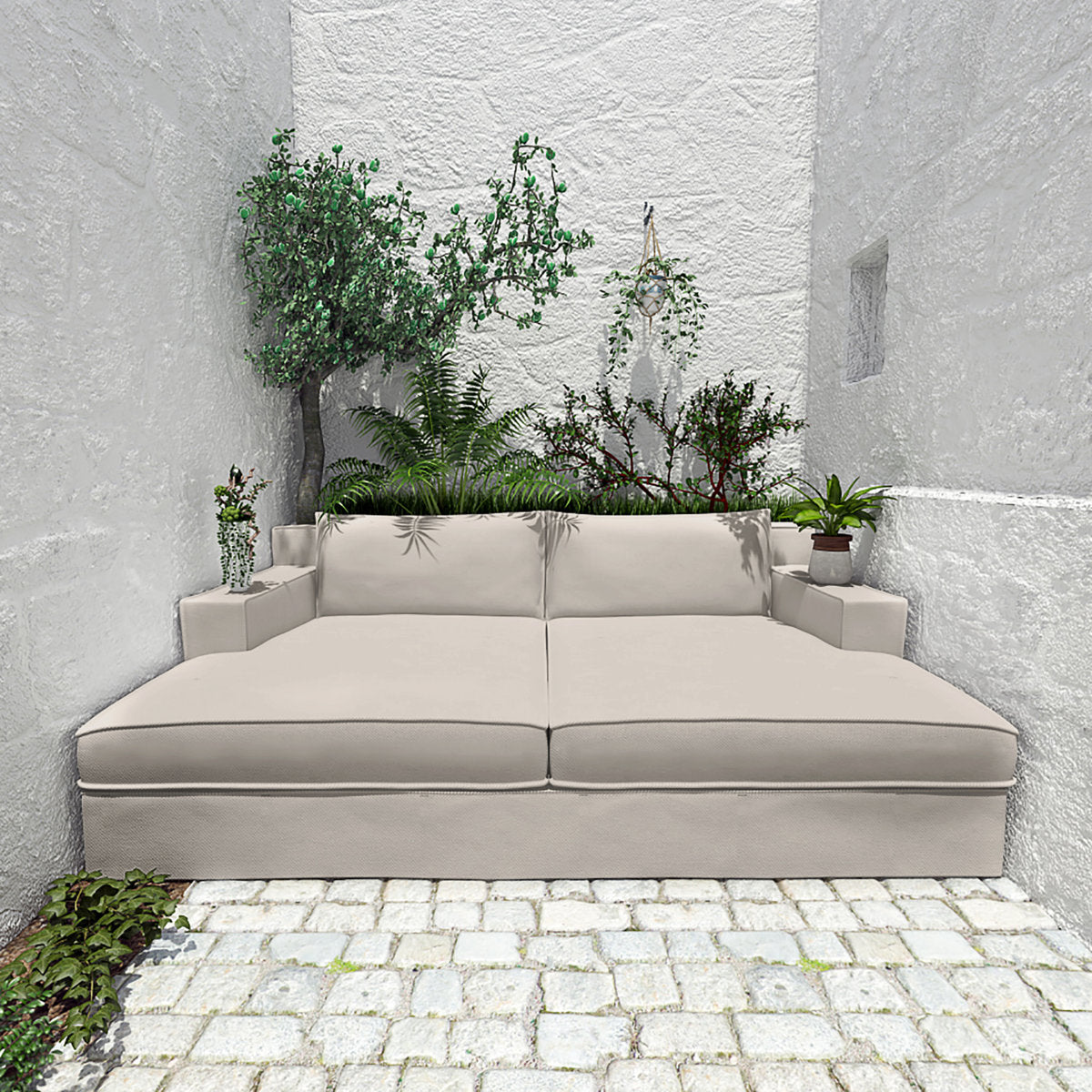 Tandem Arbor Mulberry Linen Daybed