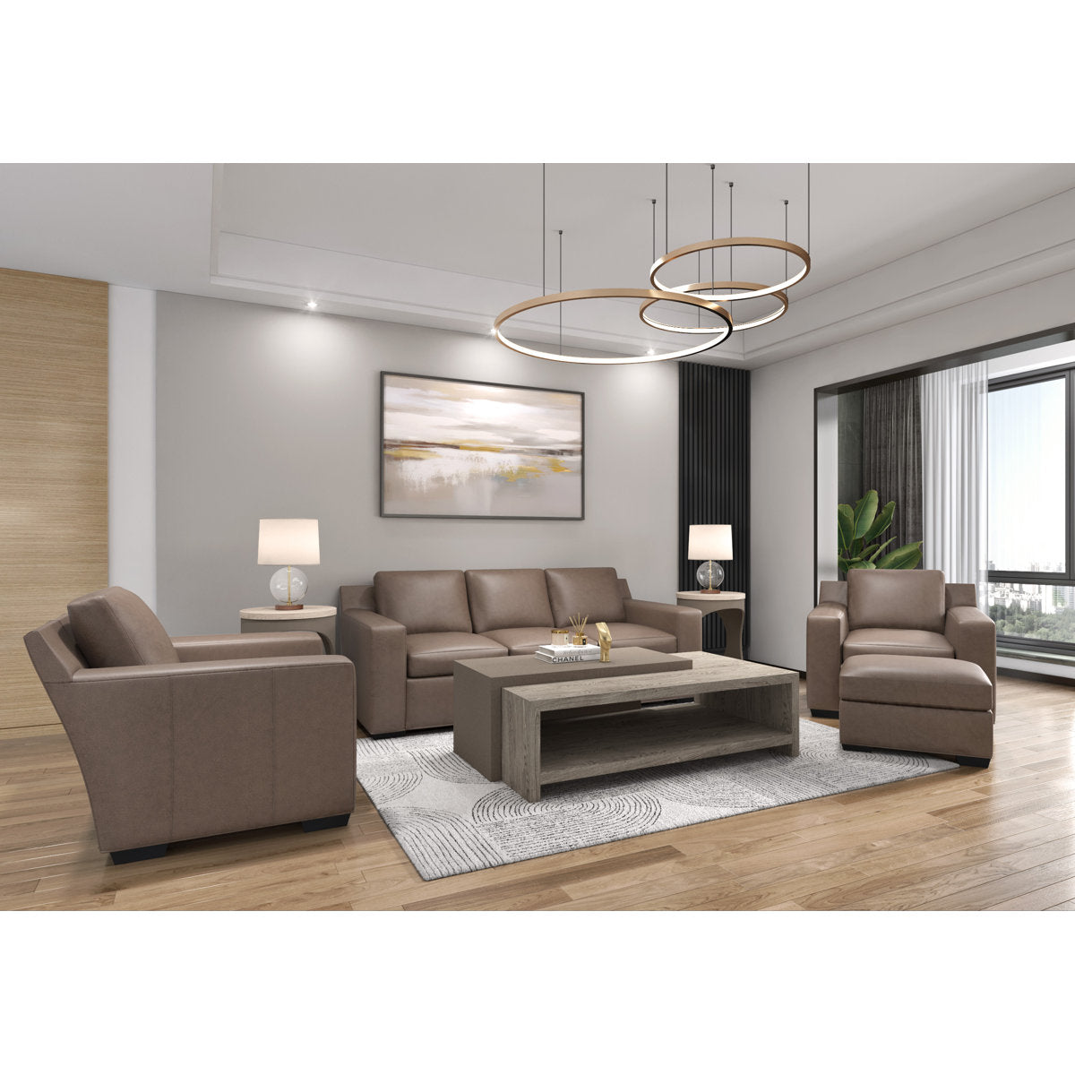 Hancock Moore Octavius 88 Leather Sofa