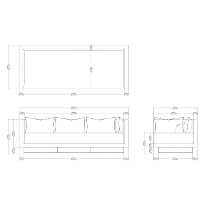 Sonder Living 905 Tuxedo Arm Sofa