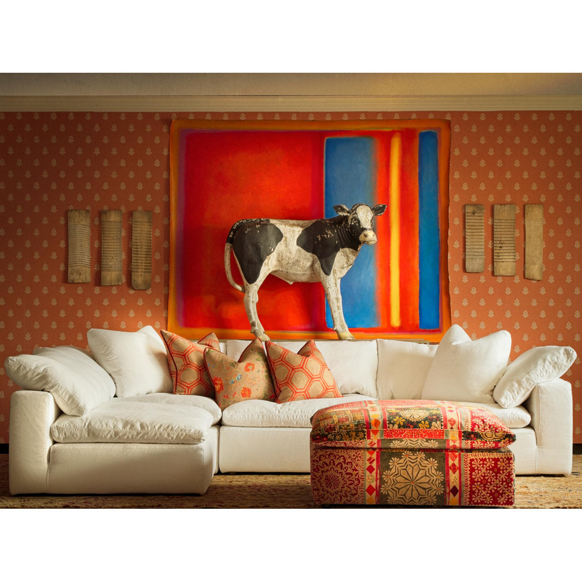 Sofa Linen Chair with Ottoman