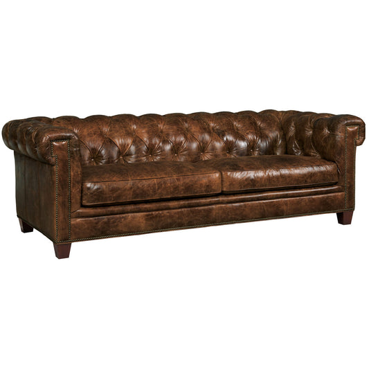 Hooker Furniture Stationary Leather Chesterfield Sofa